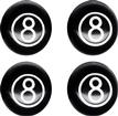 Black "8" Ball Valve Stem Cap Set