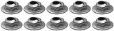 Thread Cutting Pal Nut, 1/4" Stud Size, Hex Washer Head, Zinc Plated, 10 Piece Set