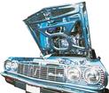 1969 Impala / Full Size Convertible Under Hood And Trunk Lid Mirror Set
