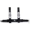 RetroBelt 4-Point Belt System w/ Chrome Push-Button Buckle; w/ Hardware; Black